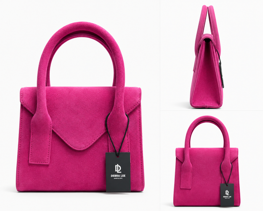 Debra Lee Suede Mini Top Handle Bag – Fuchsia PRELOVED w/Tags
