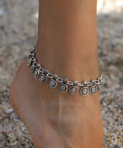 Handmade Silver Plated Boho Design Anklet