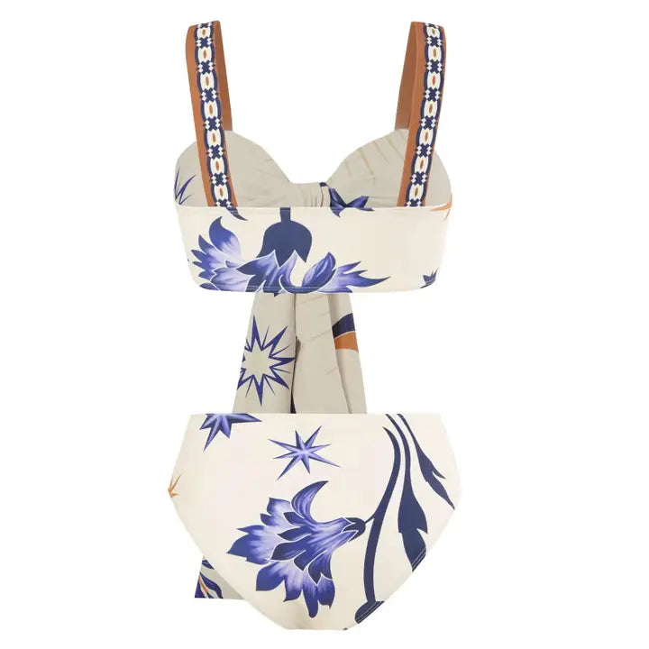 Totem Print 3PCS Bikini Set with Cover