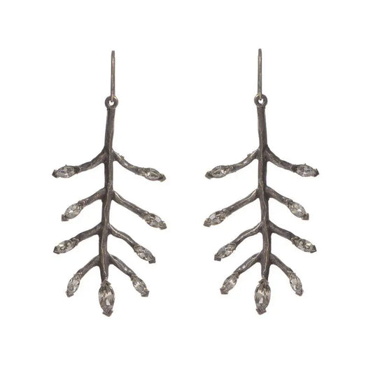 Crystal Branch Earrings Handcrafted