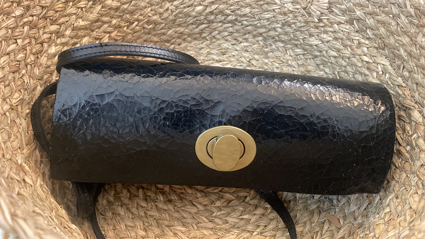 Cylindrical Clasp Crossbody Bag