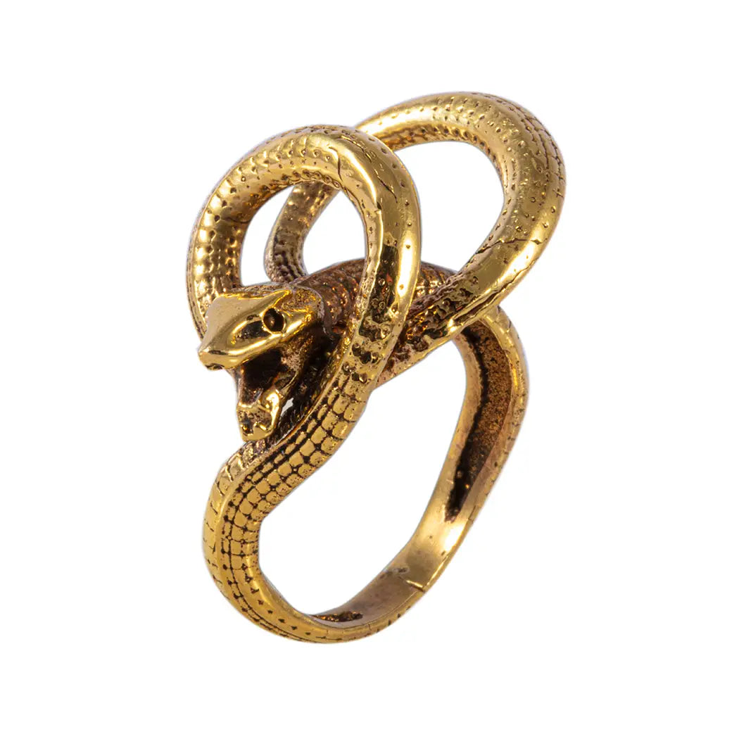 Double Twist Brass Snake Ring