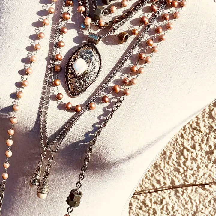 Boho Chic Pearl Necklace