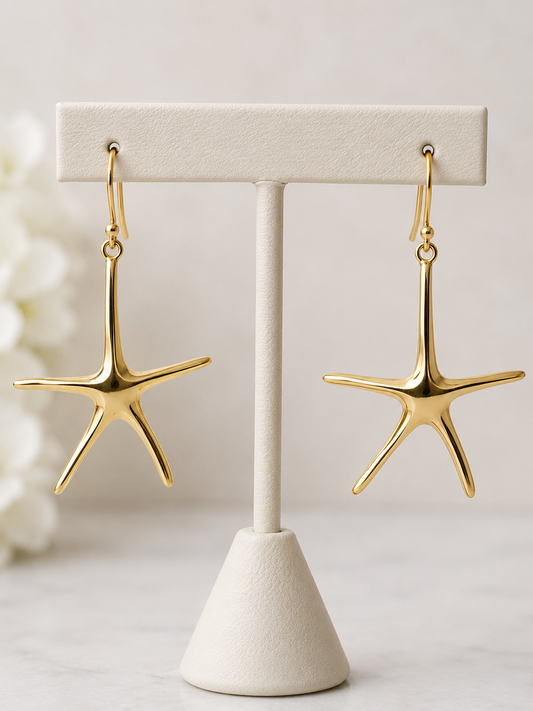 Brass Starfish Earrings