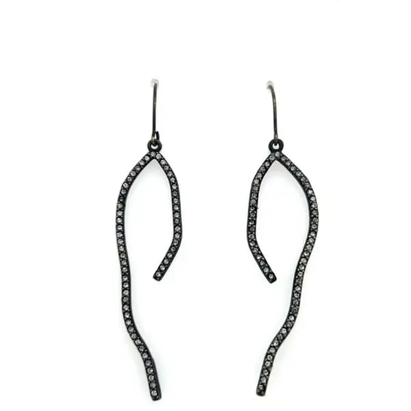 Small Crystal Squiggle Earrings