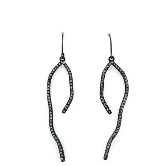 Small Crystal Squiggle Earrings