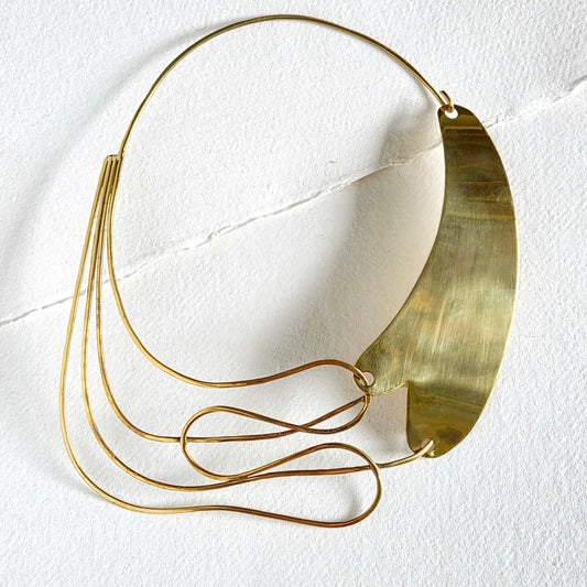 Brass Art Wire Storm Collar Choker Necklace