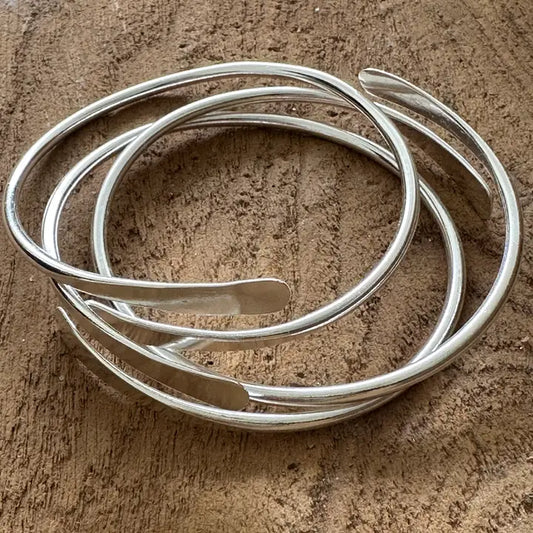 Silver Coil Bangle