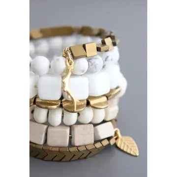 White and Gold Color Wrap Bracelet