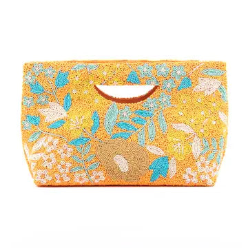 Orange Floral Beaded purse