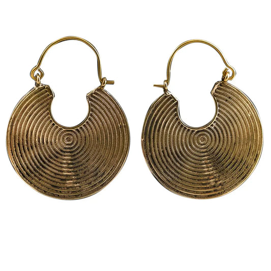 Labyrinth Brass Hoop Earrings