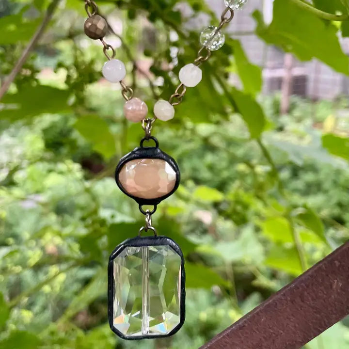 Layered Crystal Pendant Necklace