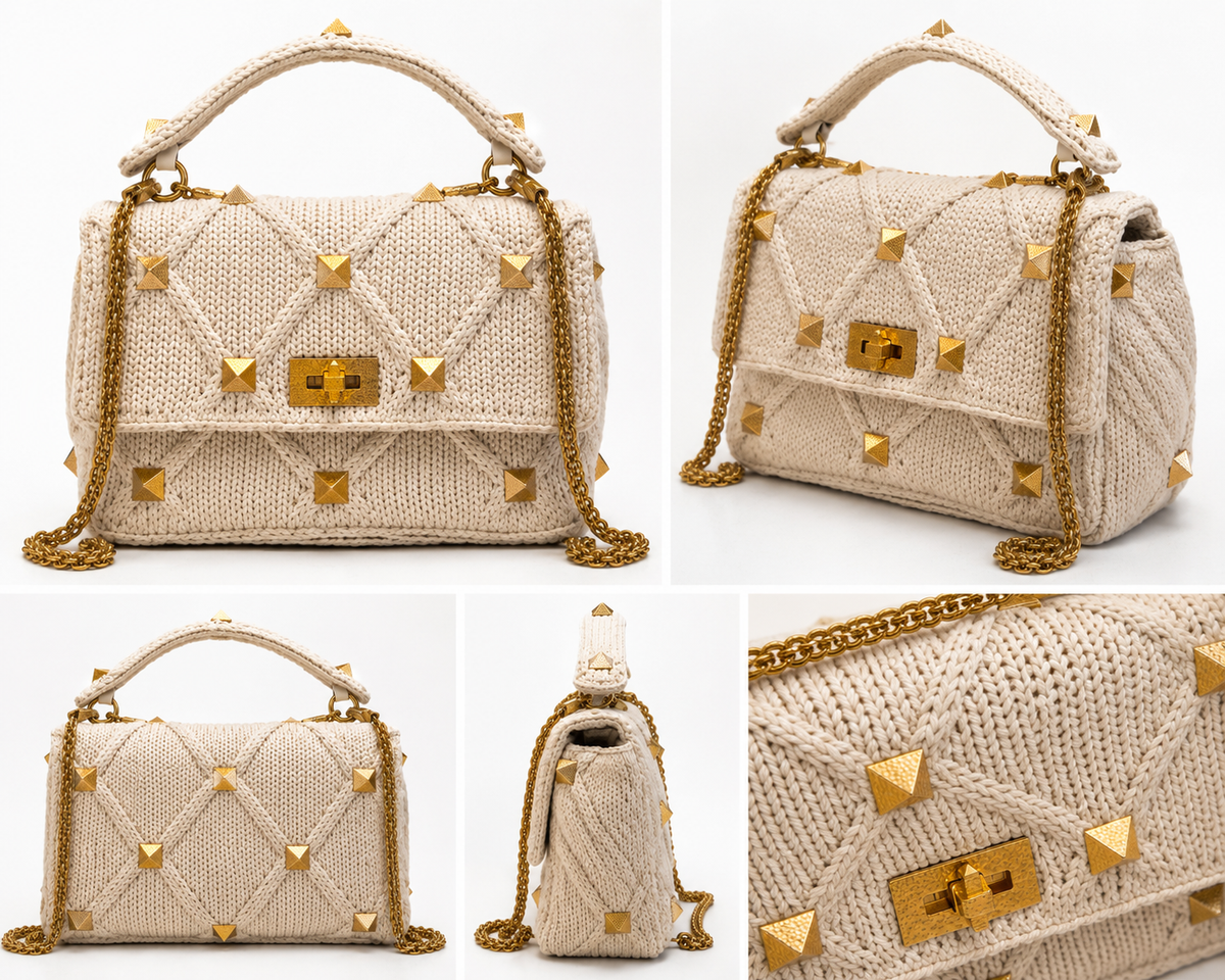 Roman Rockstud Top Handle Bag-Medium