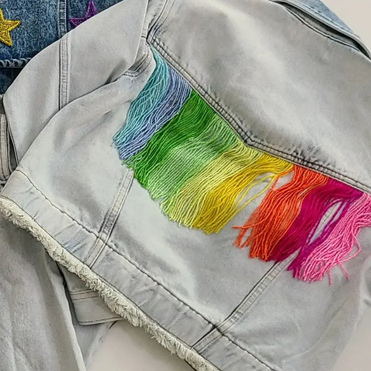 Denim Jacket with Fringe