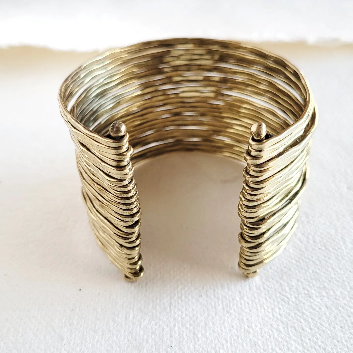 Hammered Bracelet Bands - Silver & Gold - Adjustable