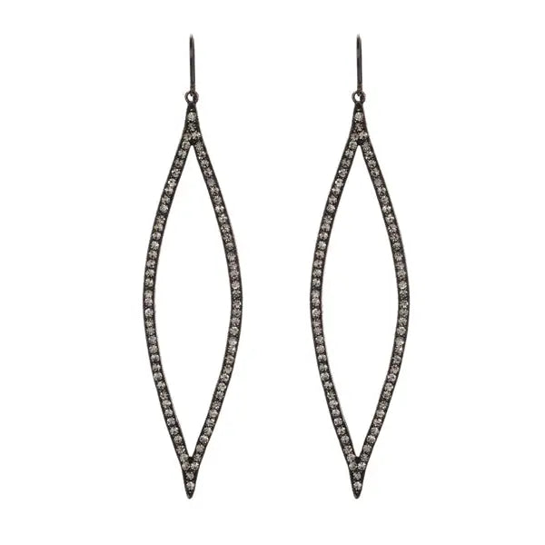 Large Almond Shape Crystal Earrings