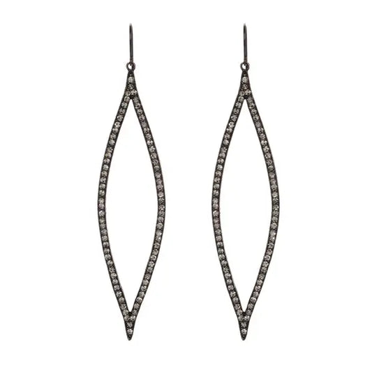 Large Almond Shape Crystal Earrings