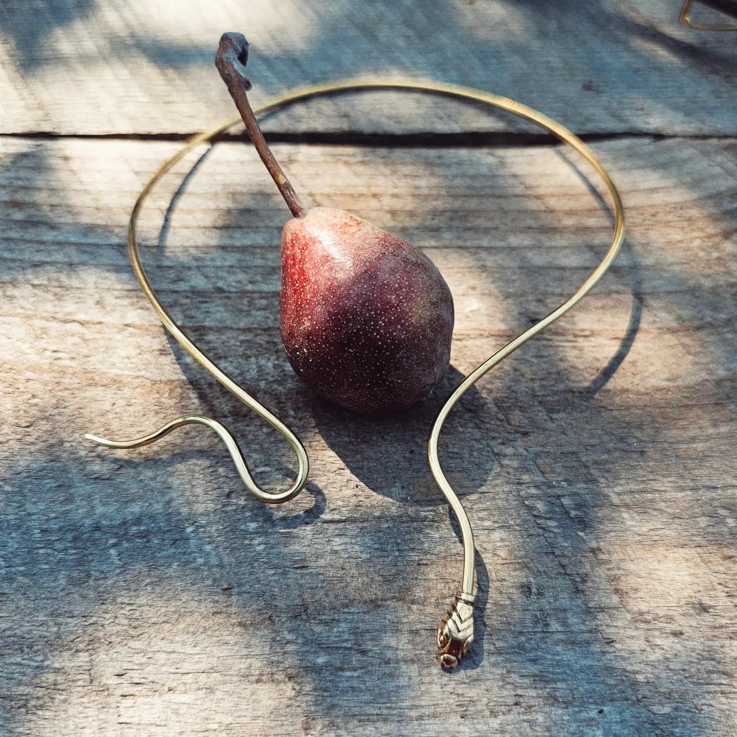 Brass Snake Serpent Collar Choker Necklace