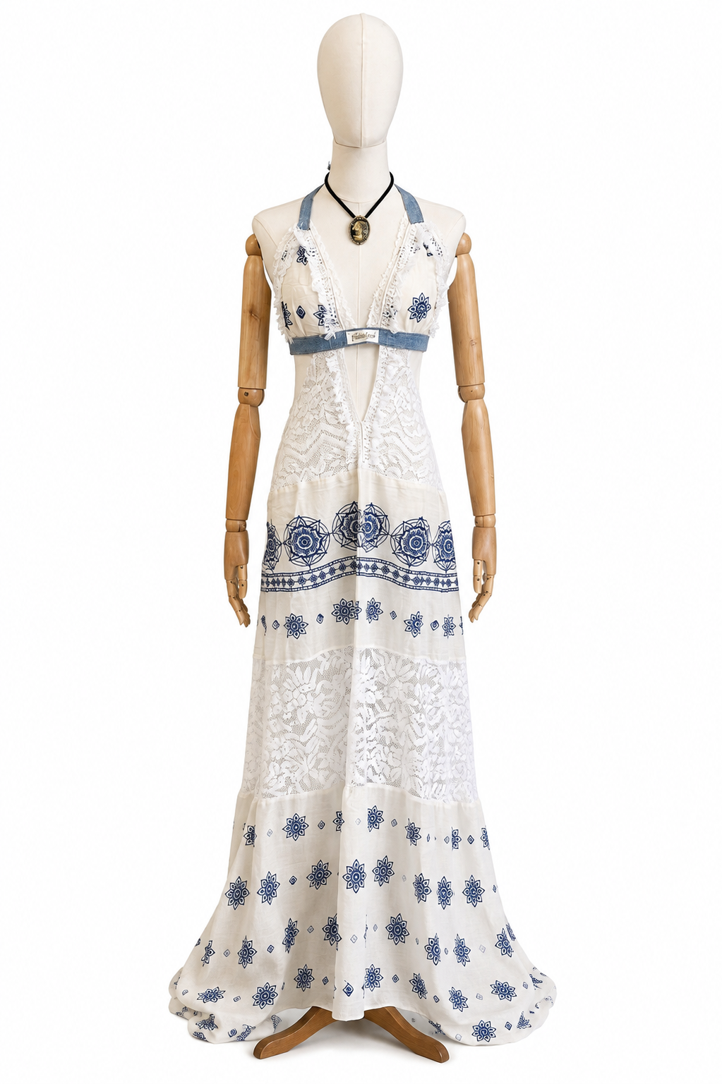 Indigo Bohemian Lace Maxi Dress