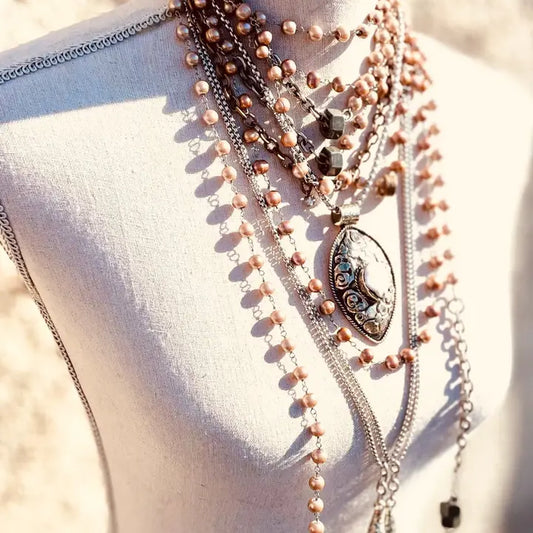 Boho Chic Pearl Necklace
