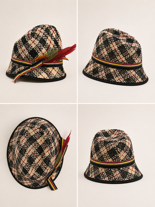 Janis’ Heritage Plaid Feather Fedora