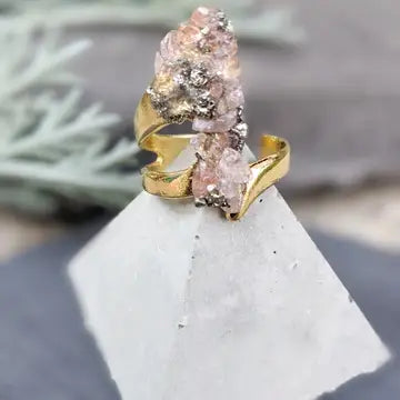 Gold and Pink adjustable Ring