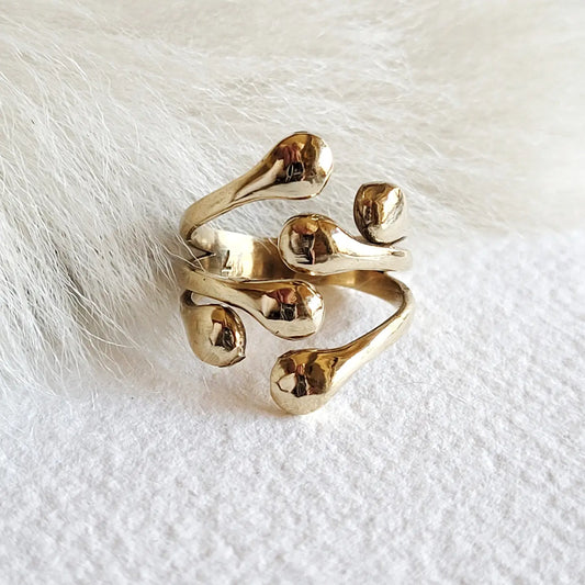 Brass or Silver Ring Molten Cluster (Orb)