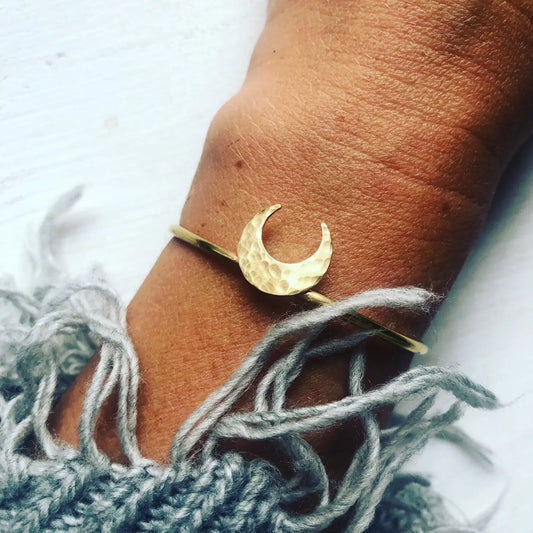 Crescent Moon Handcrafted Cuff Bracelet
