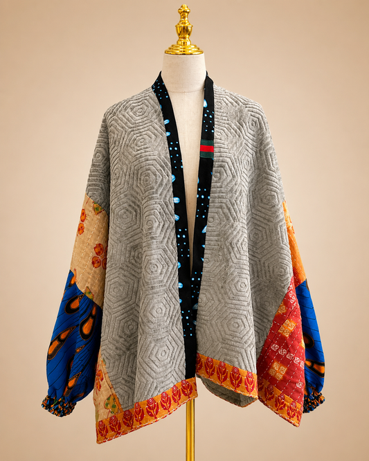 Textured Luxe Handmade Sweater Kimono