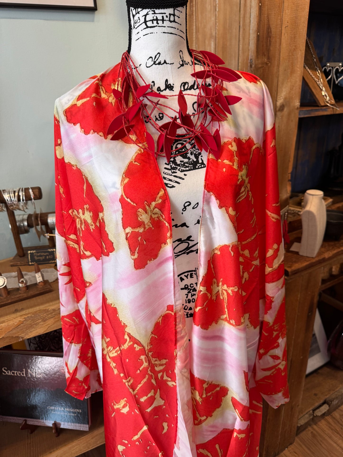 Crimson Bloom Kimono