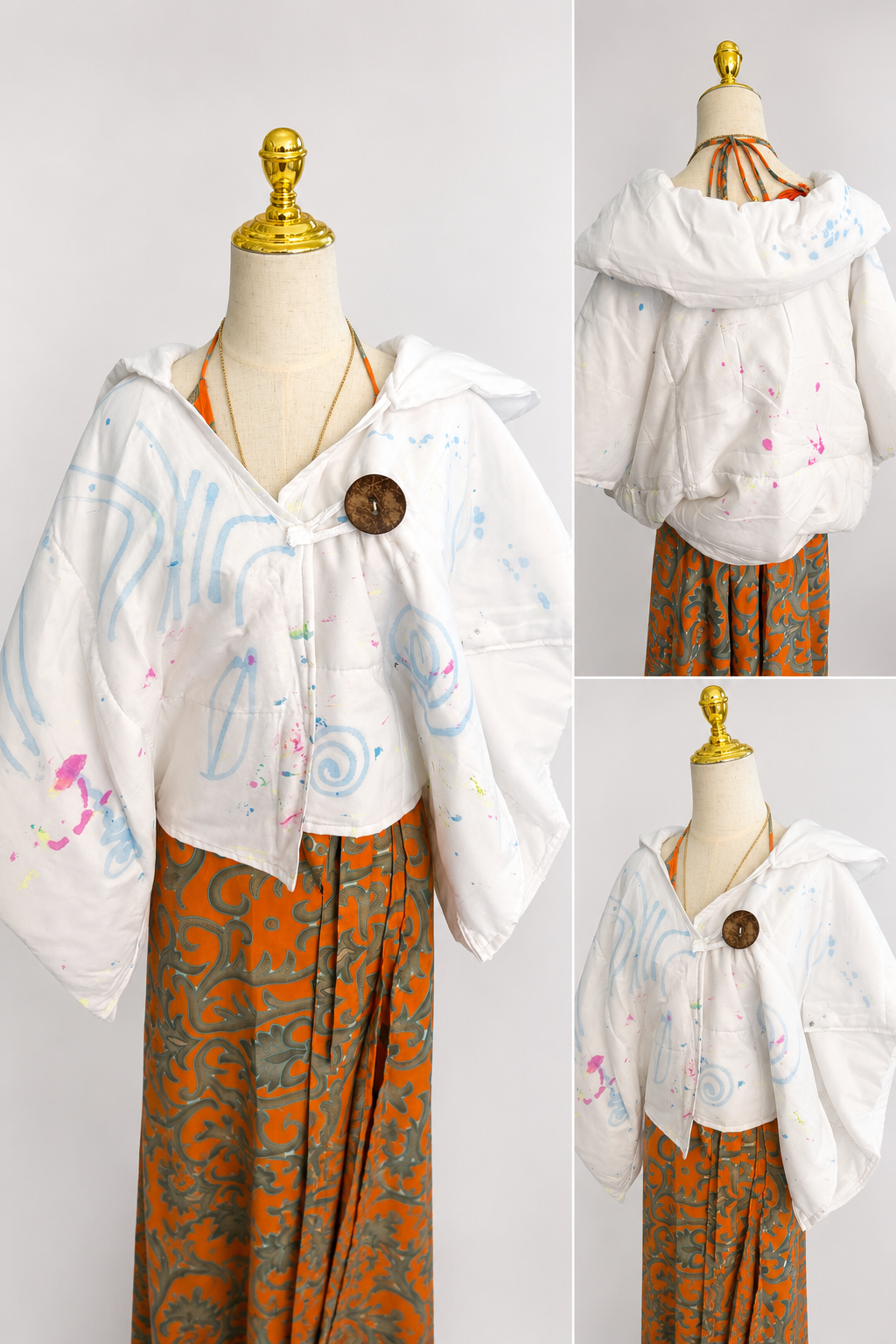 Osun Handmade White Puffer Jacket