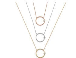 Bead Circle Pendant Necklace (Yellow Gold)
