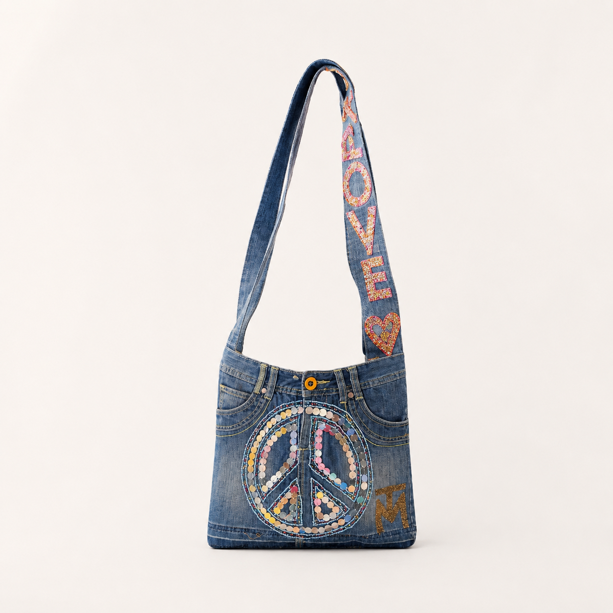 Peace and Love TM Denim Bag
