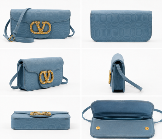Valentino Garavani Locò Moiré Fabric Shoulder Bag
