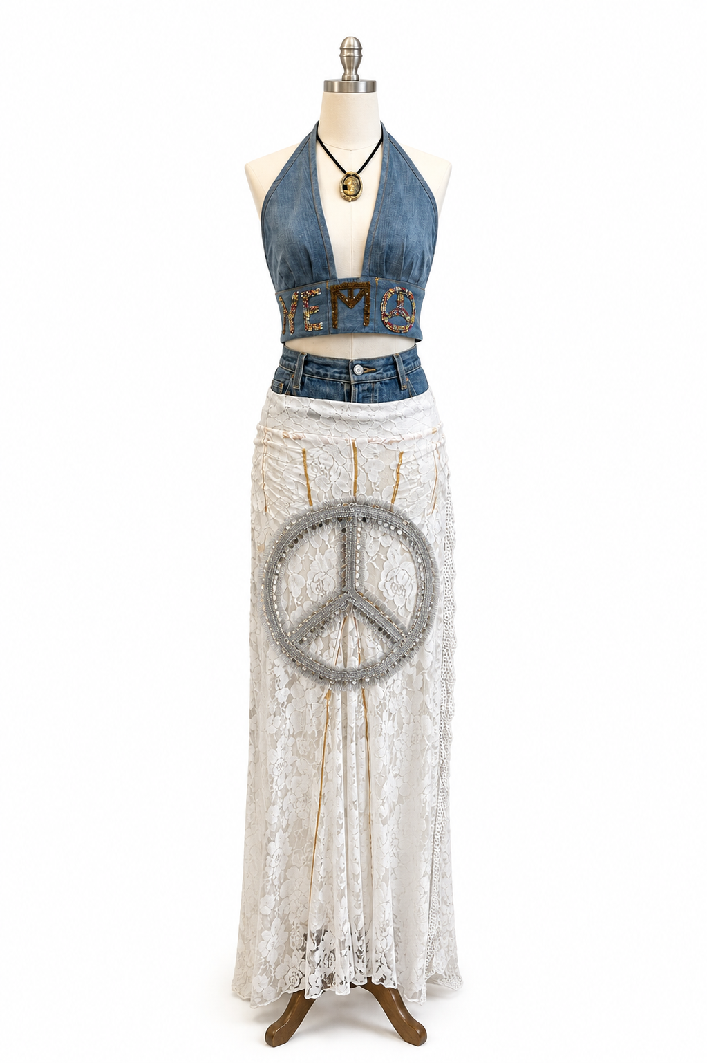 Bohemian Peace Lace Maxi Skirt