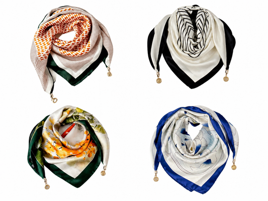 Silk Charm Scarf Necklace