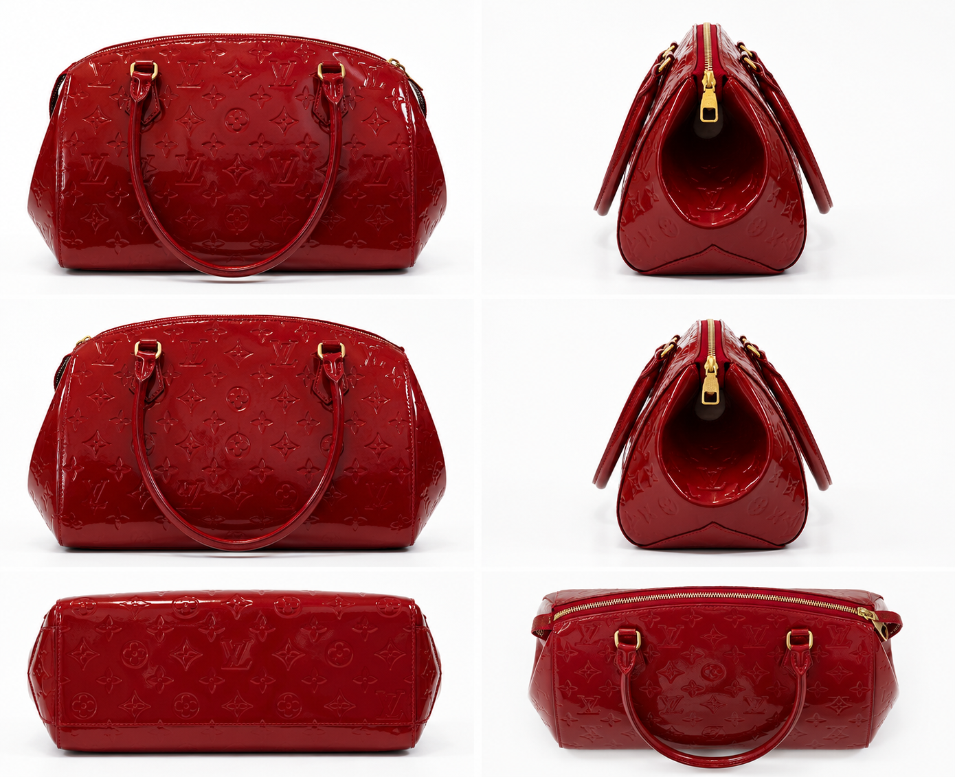 Louis Vuitton (LV) Monogram Vernis Sherwood Embossed Patent Leather Shoulder Bag