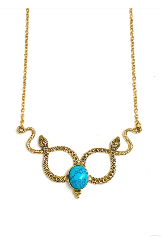 Serpent Turquoise Gemstone Necklace
