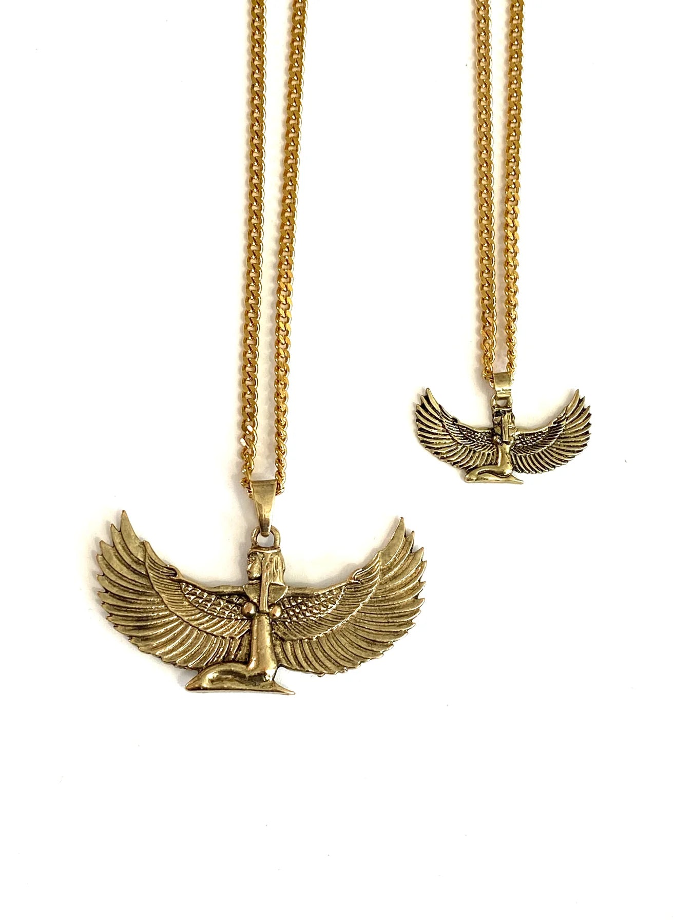 Seated Goddess Isis Charm Necklace