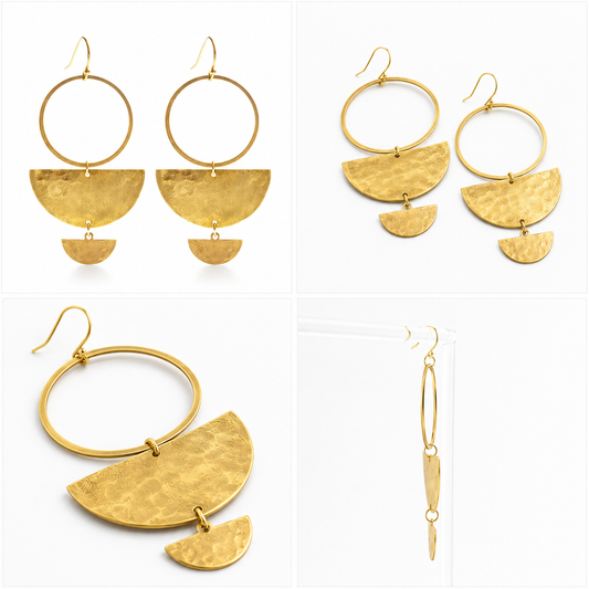 Double Half Moon Earring