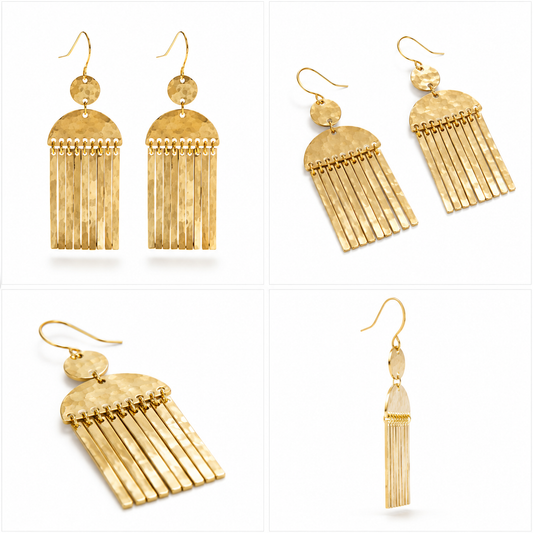 Golden Cascade Fringe Earrings