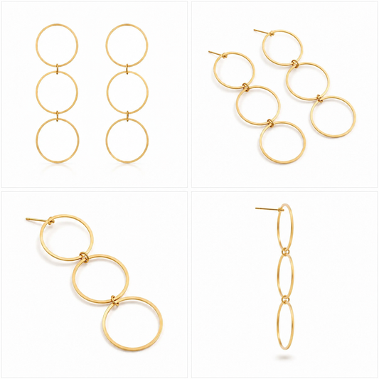 Three Ring Dangle Earring