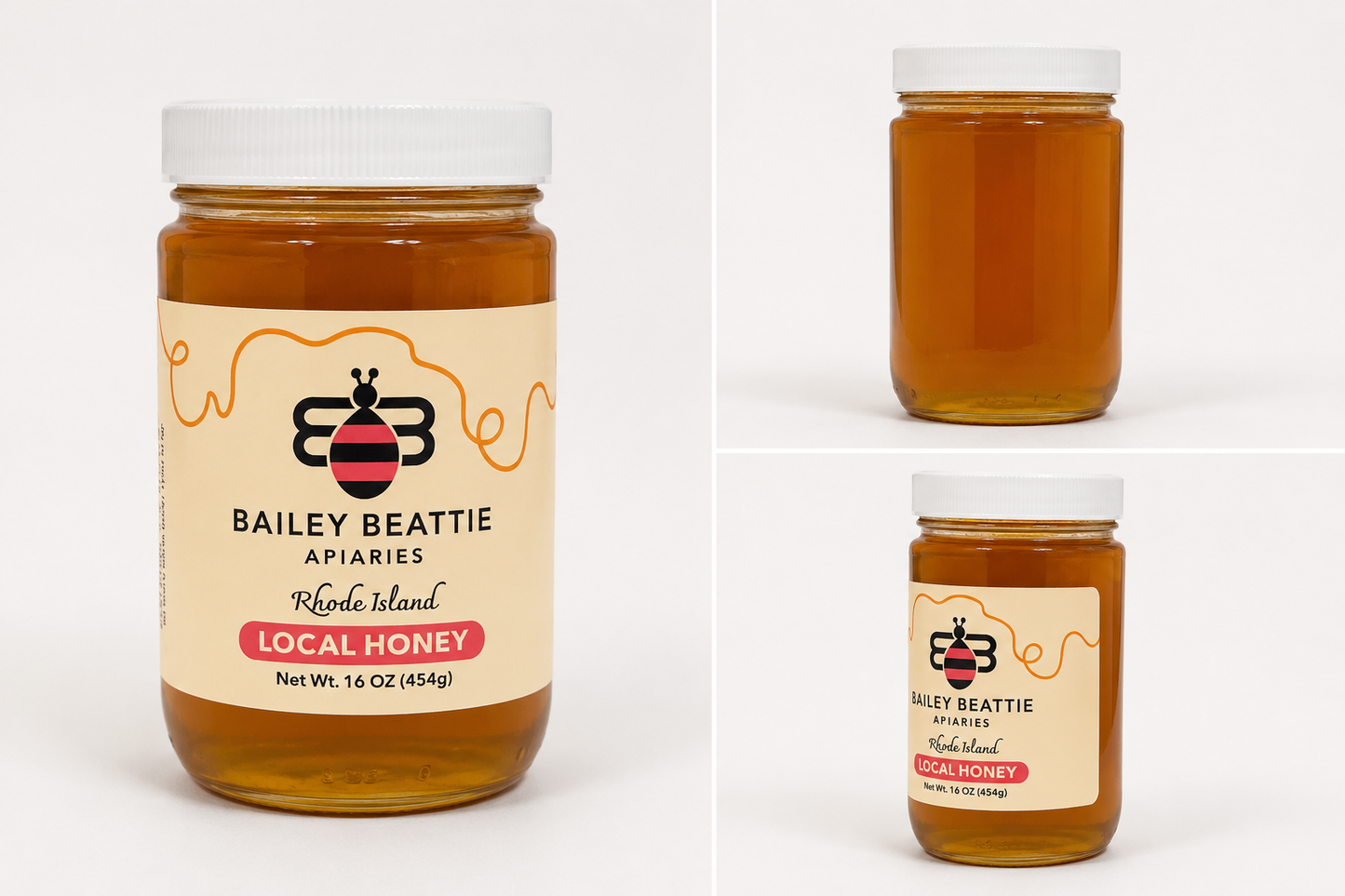 Bailey Beattie Apiaries Rhode Island Local Honey – 16 oz (Glass)
