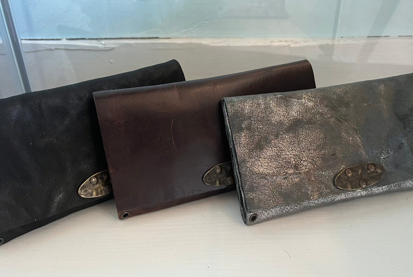 Unconstructed Leather Wallet Clutch