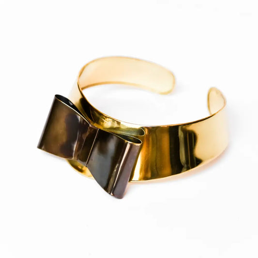 Bow Tie Brass Collar Choker Necklace