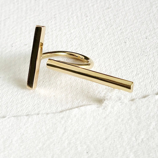 Double Bar Brass Ring