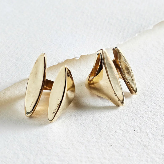 Brass Double Pod Ring