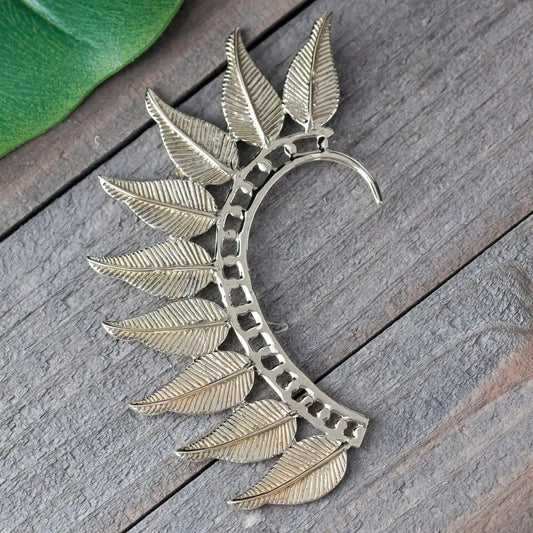 Brass Feather Ear Cuff