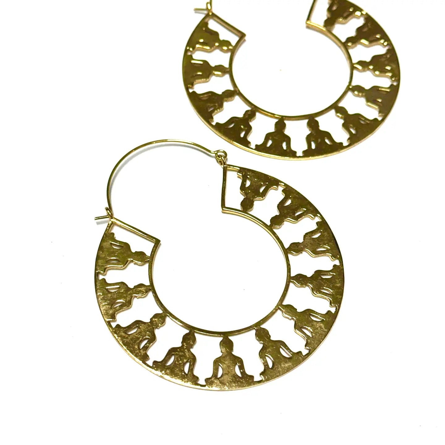 Buddha Brass Hoops