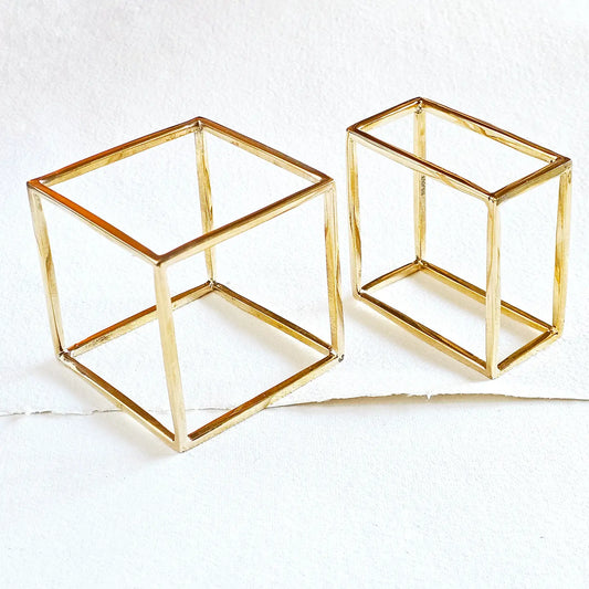 Brass Bold Square Cube Bangle